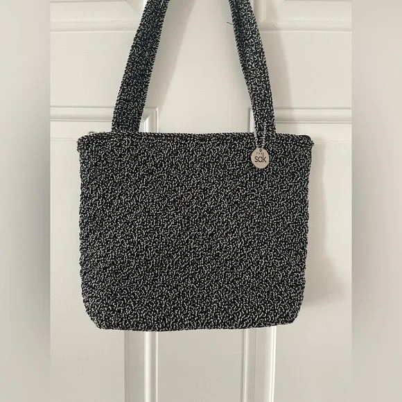 The Sak crocheted shoulder bag in black and white - Picture 2 of 8